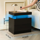 Modern LED Nightstand Bedside Table with 2 Drawers