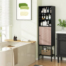 57 Inch Bathroom Tall Cabinet with 1 Door and 4 Shelves Narrow Storage Unit by LJGDeals