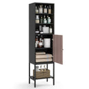 57 Inch Bathroom Tall Cabinet with 1 Door and 4 Shelves Narrow Storage Unit by LJGDeals