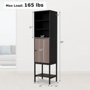 57 Inch Bathroom Tall Cabinet with 1 Door and 4 Shelves Narrow Storage Unit by LJGDeals
