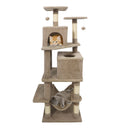 57 Inch Cat Tree with Dual Condos and Hammock and 2 Dangling Balls by DirectDeals