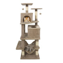 57 Inch Cat Tree with Dual Condos and Hammock and 2 Dangling Balls by LJGDeals