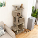 57 Inch Cat Tree with Dual Condos and Hammock and 2 Dangling Balls by DirectDeals