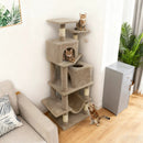 57 Inch Cat Tree with Dual Condos and Hammock and 2 Dangling Balls by LJGDeals