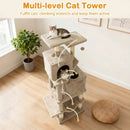 57 Inch Cat Tree with Dual Condos and Hammock and 2 Dangling Balls by LJGDeals