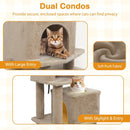 57 Inch Cat Tree with Dual Condos and Hammock and 2 Dangling Balls by LJGDeals