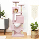57 Inch Cat Tree with Dual Condos and Hammock and 2 Dangling Balls by LJGDeals