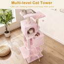 57 Inch Cat Tree with Dual Condos and Hammock and 2 Dangling Balls by LJGDeals