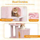 57 Inch Cat Tree with Dual Condos and Hammock and 2 Dangling Balls by DirectDeals