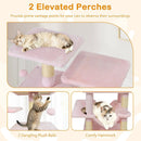 57 Inch Cat Tree with Dual Condos and Hammock and 2 Dangling Balls by LJGDeals
