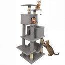 57 Inch Cat Tree with Dual Condos and Hammock and 2 Dangling Balls by DirectDeals