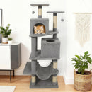 57 Inch Cat Tree with Dual Condos and Hammock and 2 Dangling Balls by LJGDeals