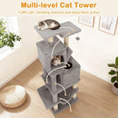 57 Inch Cat Tree with Dual Condos and Hammock and 2 Dangling Balls by LJGDeals