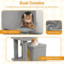 57 Inch Cat Tree with Dual Condos and Hammock and 2 Dangling Balls by LJGDeals
