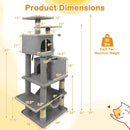 57 Inch Cat Tree with Dual Condos and Hammock and 2 Dangling Balls by DirectDeals