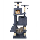 57 Inch Cat Tree with Dual Condos and Hammock and 2 Dangling Balls by LJGDeals