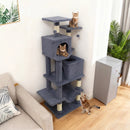 57 Inch Cat Tree with Dual Condos and Hammock and 2 Dangling Balls by LJGDeals