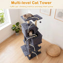 57 Inch Cat Tree with Dual Condos and Hammock and 2 Dangling Balls by LJGDeals
