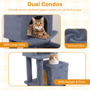 57 Inch Cat Tree with Dual Condos and Hammock and 2 Dangling Balls by DirectDeals