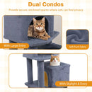 57 Inch Cat Tree with Dual Condos and Hammock and 2 Dangling Balls by LJGDeals
