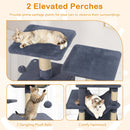57 Inch Cat Tree with Dual Condos and Hammock and 2 Dangling Balls by DirectDeals
