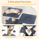 57 Inch Cat Tree with Dual Condos and Hammock and 2 Dangling Balls by LJGDeals