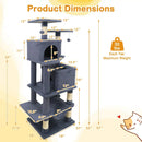 57 Inch Cat Tree with Dual Condos and Hammock and 2 Dangling Balls by LJGDeals