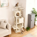 57 Inch Cat Tree with Dual Condos and Hammock and 2 Dangling Balls by LJGDeals
