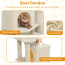 57 Inch Cat Tree with Dual Condos and Hammock and 2 Dangling Balls by DirectDeals