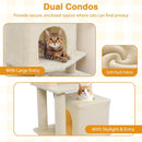57 Inch Cat Tree with Dual Condos and Hammock and 2 Dangling Balls by LJGDeals