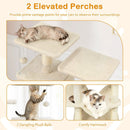 57 Inch Cat Tree with Dual Condos and Hammock and 2 Dangling Balls by LJGDeals