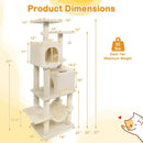 57 Inch Cat Tree with Dual Condos and Hammock and 2 Dangling Balls by LJGDeals