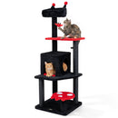 57" Gothic Cat Tower with Padded Perch and Spider Toy