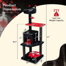 57" Gothic Cat Tower with Padded Perch and Spider Toy