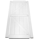32" x 84" K" Style Wood Primed Standard Barn Door Slab, DIY Unfinished Solid Wood Paneled Door, Interior Single Door Slab