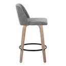 Toriano - Contemporary Fixed-Height Counter Stool & Swivel With Round Footrest (Set of 2) by HouseOfZazla