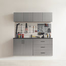 Astro Series - Garage Cabinet Set C With Soft Closing Drawers - Metallic Gray by HouseOfZazla