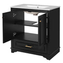 Bathroom Vanity With Sink, Cabinet & 2 Soft Closing Doors & Adjustable Shelf by Unique Piece Furniture