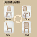 French Country Dining Chairs Set of 2, Upholstered with Rattan Fan-shaped Back by HouseOfZazla