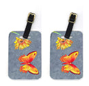 Gerber Daisy and Buttefly Luggage Tag