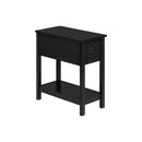 Accent End Table, 2 Tier, Narrow, Lamp, Storage Drawer, Charming Design