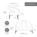 Open Back Loveseat Settee With 3 Pillows by Unique Piece Furniture