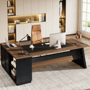 L-Shaped Executive Desk With File Cabinet & Drawers by HouseOfZazla