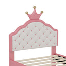 Lovely Crown Fantasy Princess Bed With Tufted Headboard by Unique Piece Furniture