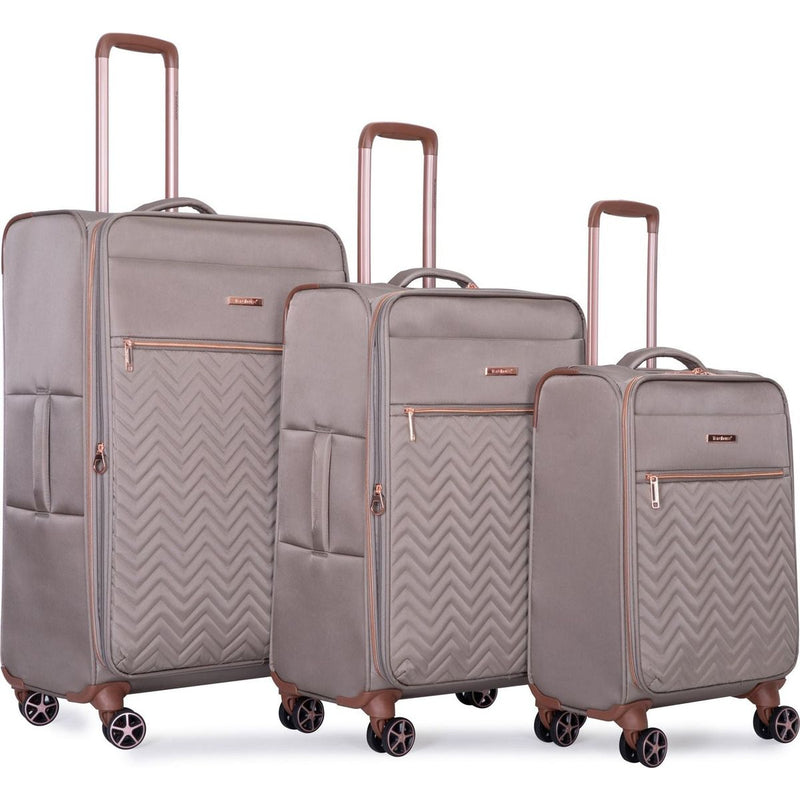 4-Piece Set (16/20/24/28), Softshell Suitcase Spinner Wheels Terylene Luggage Sets Carry On Suitcase Luggage Lightweight Durable Suitcase Khaki