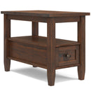 Warm Shaker - Narrow Side Table - Distressed Charcoal Brown by HouseOfZazla