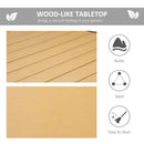 75" x 35" Outdoor Dining Table for 8 People, Rectangular Aluminum Frame Garden Table with All-Weather Faux Wood Top for Garden, Lawn, Patio, Natural