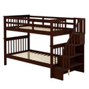 Stairway Bunk Bed With Storage And Guard Rail For Bedroom by Unique Piece Furniture