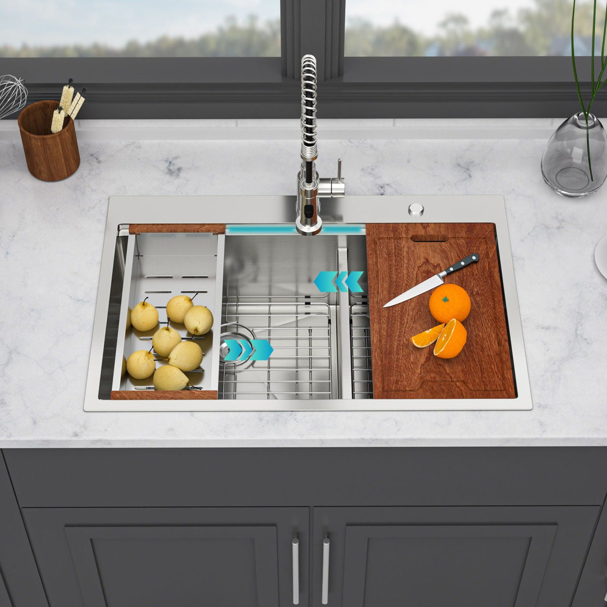 Topmount Drop In Kitchen Sink With Double Bowl Design, photo 8 of 20