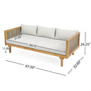 Claremont 3 Seater Daybed Teak Acacia Wood Water Resistant Cushions by HouseOfZazla
